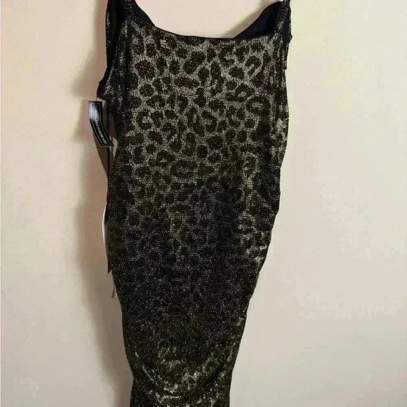 Leith Sz S Leopard Print Black and Gold Dress - Picture 2 of 5